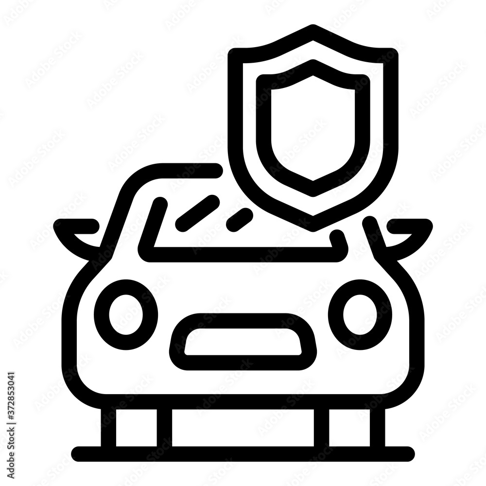 Poster security car icon. outline security car vector icon for web design isolated on white background