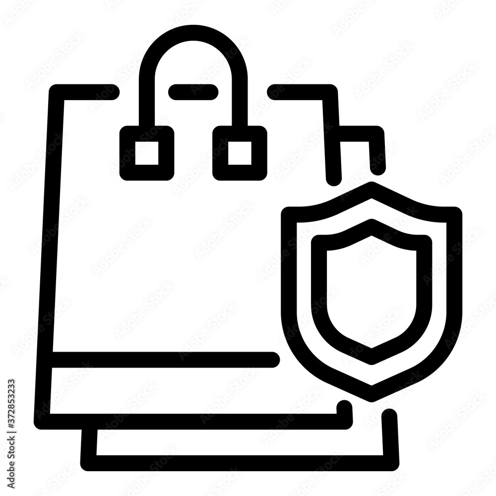 Poster safe shopping icon. outline safe shopping vector icon for web design isolated on white background