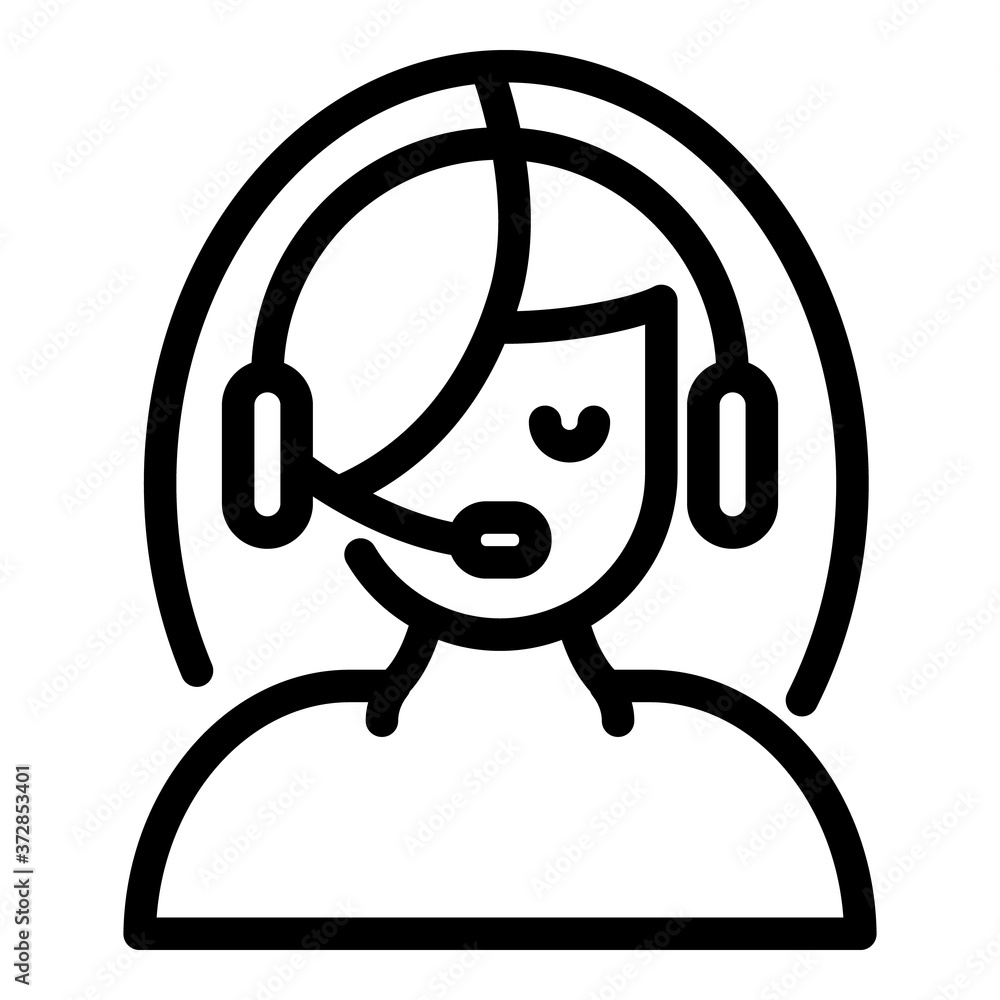 Poster call operator icon. outline call operator vector icon for web design isolated on white background
