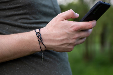 mobile phone in man hand