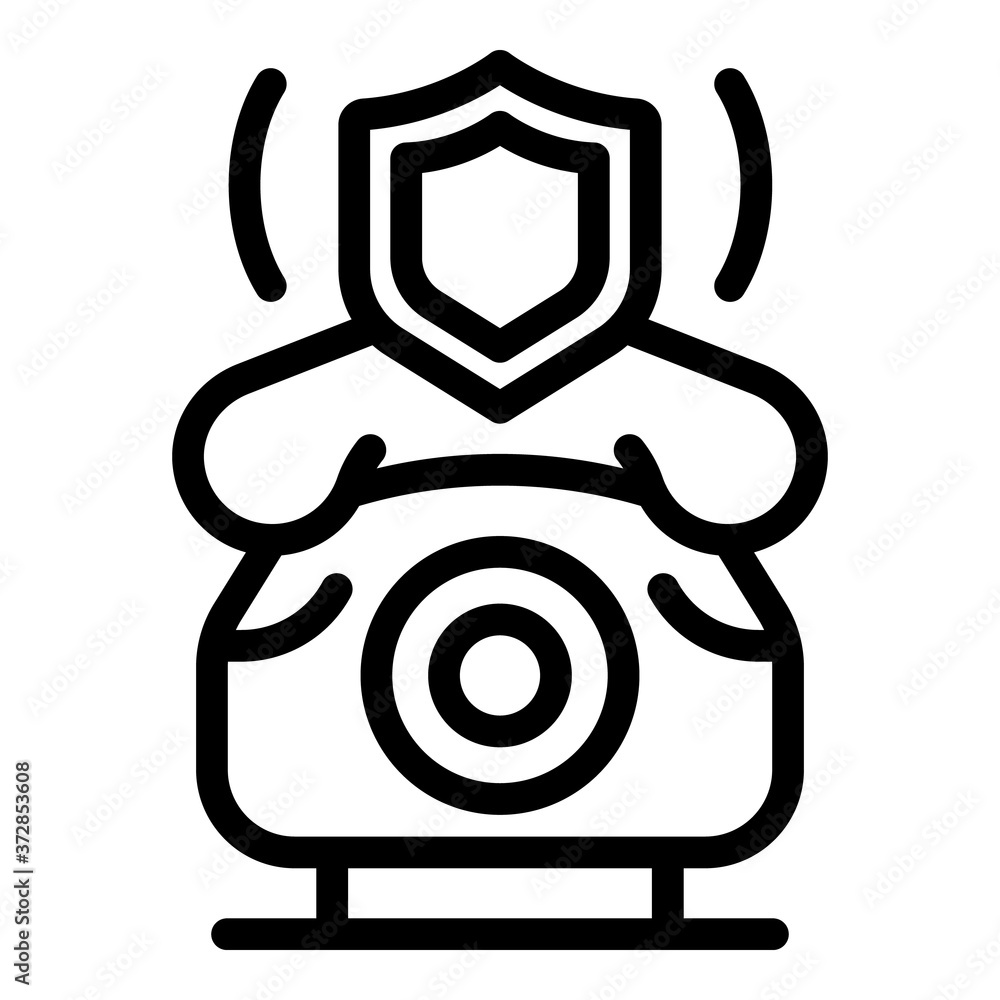 Poster secure phone icon. outline secure phone vector icon for web design isolated on white background