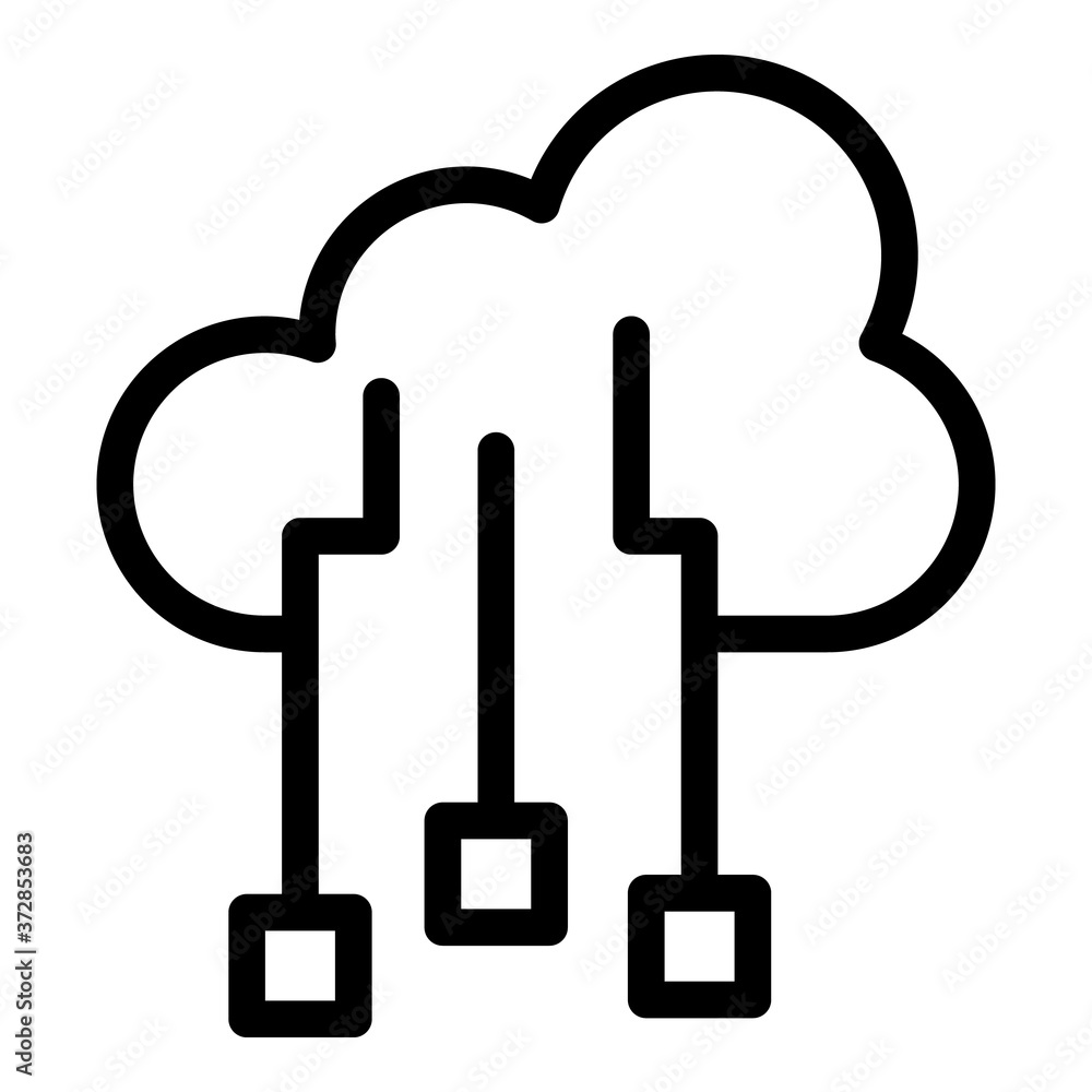Poster cloud secure date icon. outline cloud secure date vector icon for web design isolated on white backg