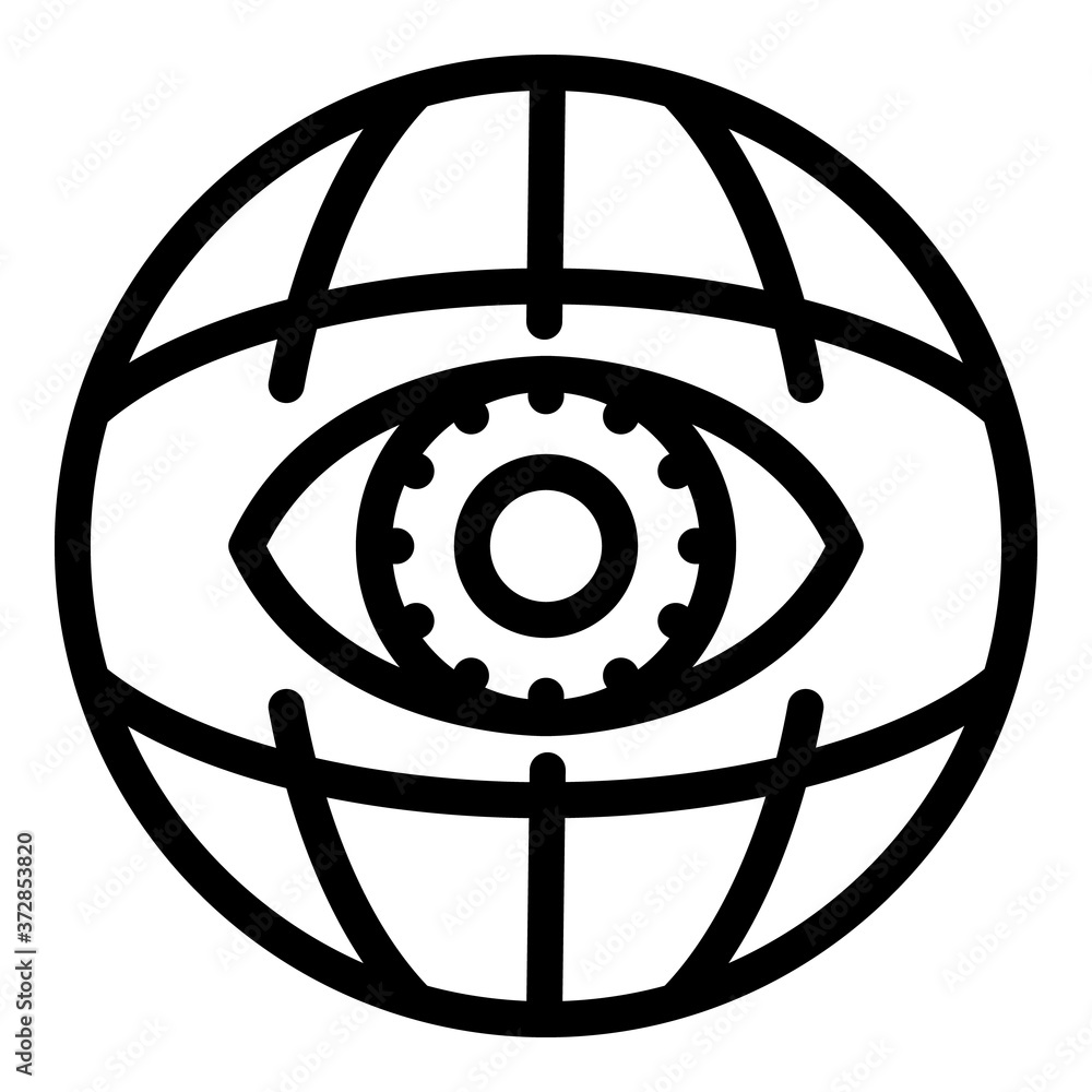 Poster eye globe icon. outline eye globe vector icon for web design isolated on white background