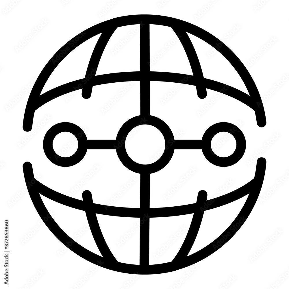 Poster code globe icon. outline code globe vector icon for web design isolated on white background