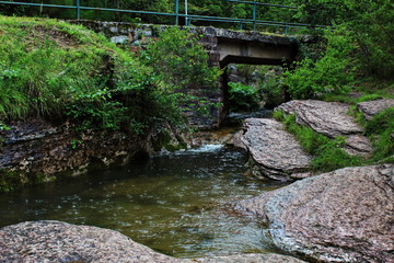 old stone bridge over the river