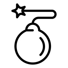 Bomb icon. Outline bomb vector icon for web design isolated on white background