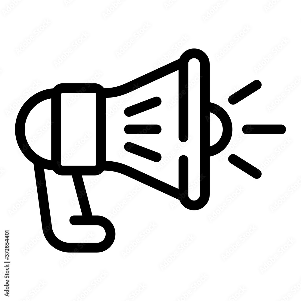 Aufkleber megaphone icon. outline megaphone vector icon for web design isolated on white background