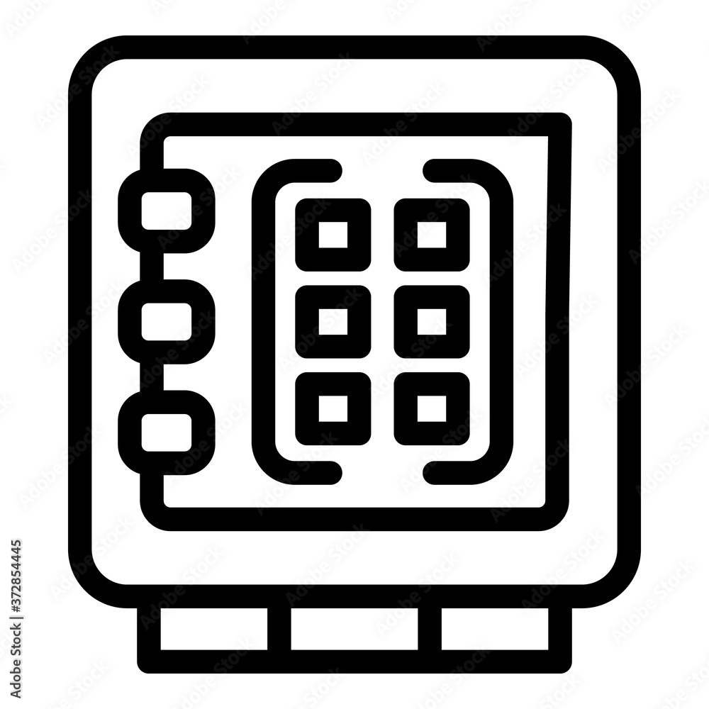 Poster safe box icon. outline safe box vector icon for web design isolated on white background
