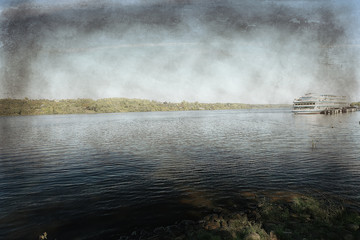 Obraz na płótnie Canvas gloomy autumn on the lake sadness / autumn stress, seasonal landscape nature on the lake