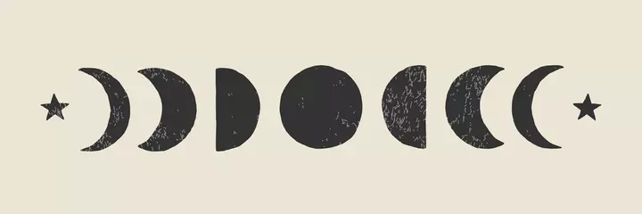 Fototapete Trendy Moon Phases abstract contemporary aesthetic banner, wall art decor © C Design Studio