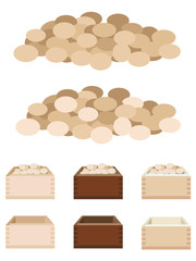 節分の豆　升　イラスト素材　ベクター