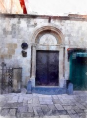 Fototapeta na wymiar old church in the city of jerusalem