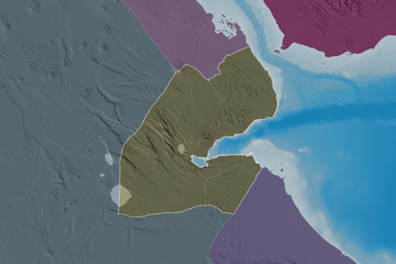 Djibouti borders. Administrative