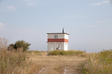 Fototapeta na wymiar The old Bogø lighthouse in Denmark