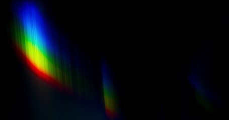 Prism Light Flare Prism Rainbow Light Flares Overlay on Black Background