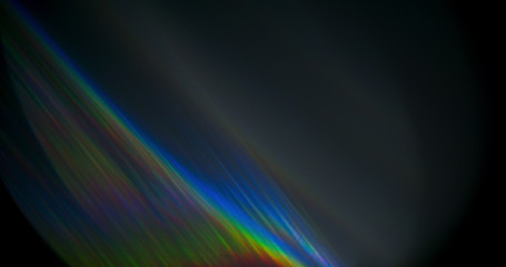 Spectrum Light Flare Prism Rainbow Light Flares Overlay on Black Background