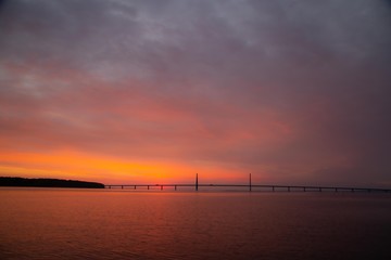 Obraz premium The beautiful Farø Bridge in Denmark