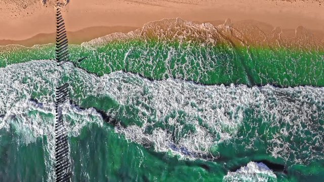 Aerial view of Baltic Sea with cyanobacteria in summer, Poland