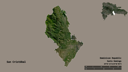 San Cristóbal, province of Dominican Republic, zoomed. Satellite