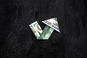 Arrow of dollar chart - currency trading concept
