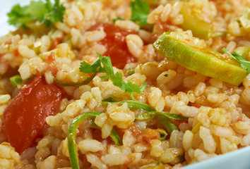 Tomato  courgette risotto