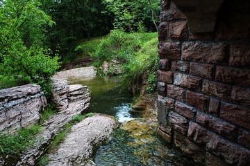 old stone bridge over the river