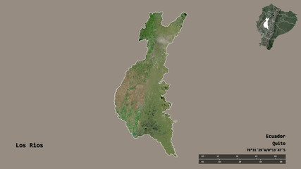 Los Rios, province of Ecuador, zoomed. Satellite