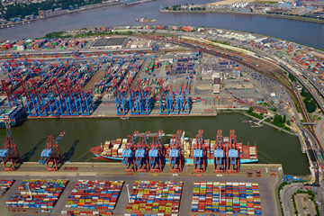 Containerhafen und HafenCity, Hamburg, Deutschland