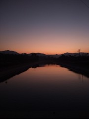 sunset over the lake