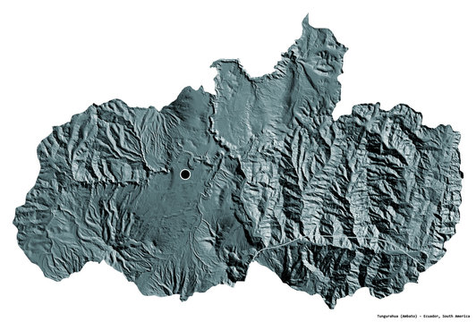 Tungurahua, province of Ecuador, on white. Administrative