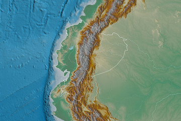 Ecuador borders. Relief