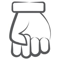 
Hand down icon style, anger hand in editable style 
