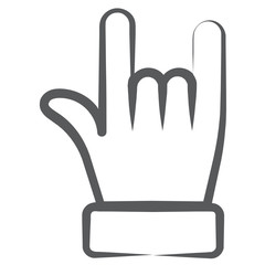 
An icon style of cool hand sign, rock hand vector 
