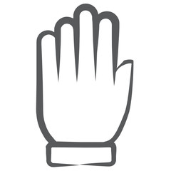 
A vector of open hand, palm in linear icon 
