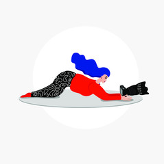 Vector illustration. Photography. Woman photographer