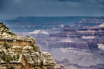 Beautiful scenery of a canyon landscape in Grand Canyon National Park, Arizona - USA