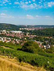 Blick auf Marienberg und Würzburg, Bavaria, Germany
