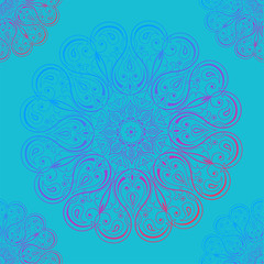 Ornamental seamless pattern with mandala. Vintage, paisley elements. Ornament. Traditional, Ethnic, Turkish, Indian motifs. Great for fabric and textile, wallpaper, packaging or any desired idea
