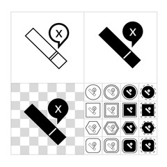 Cigarettes icon No smoking sign