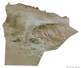 Matrouh, governorate of Egypt, on white. Satellite