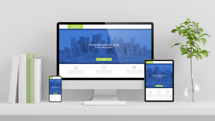 Responsive blue and green website