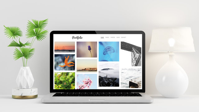 portfolio website on laptop