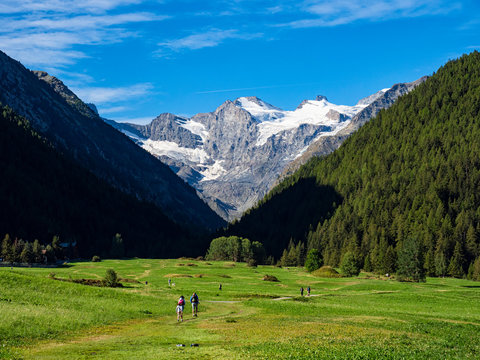 View of the valley of Cogne in the Gran Paradiso National Park