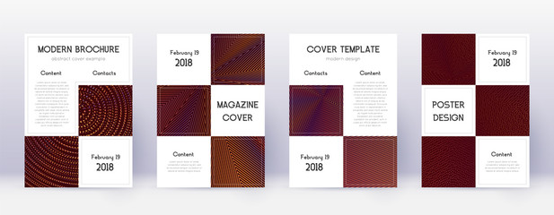 Fototapeta na wymiar Business brochure design template set. Orange abst