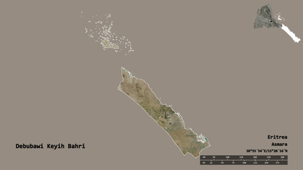 Debubawi Keyih Bahri, region of Eritrea, zoomed. Satellite