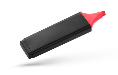 red marker isolated on white. Felt tip pen with clipping path