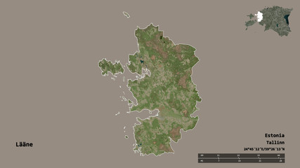 L&auml;&auml;ne, county of Estonia, zoomed. Satellite