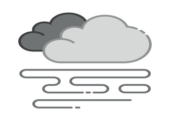 Haze outline vector icon. Thin line black haze icon, flat vector simple element illustration from editable weather concept isolated stroke on white background