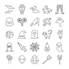 bundle of twenty five halloween set collection icons
