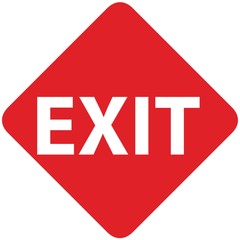 Social distancing concept for preventing coronavirus covid-19 with wording exit in white on red background.